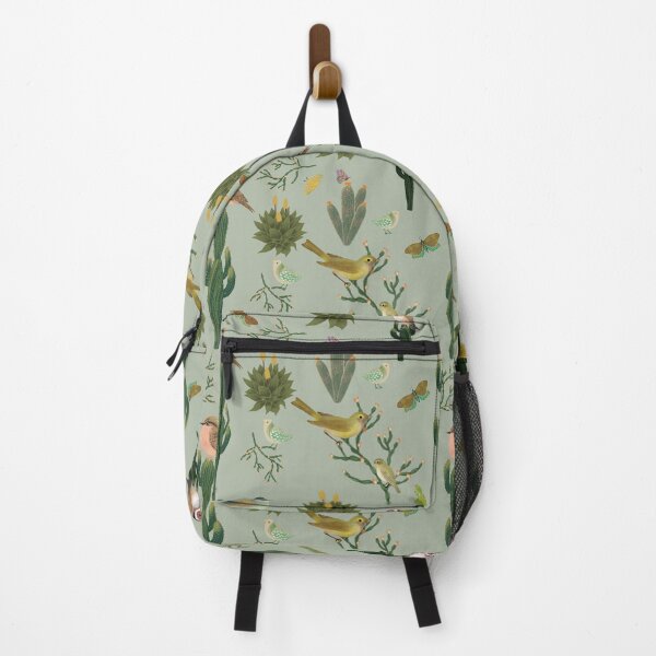 Item preview, Desert Serenade Birds & Butterflies on soft green designed and sold by phatlizzardart.