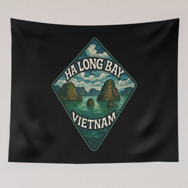 Item preview, Ha Long Bay Vietnam Stained Glass Art Travel designed and sold by TomFrontierArt.