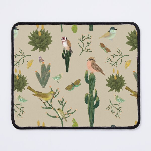 Item preview, Desert Serenade Birds & Butterflies on soft taupe designed and sold by phatlizzardart.