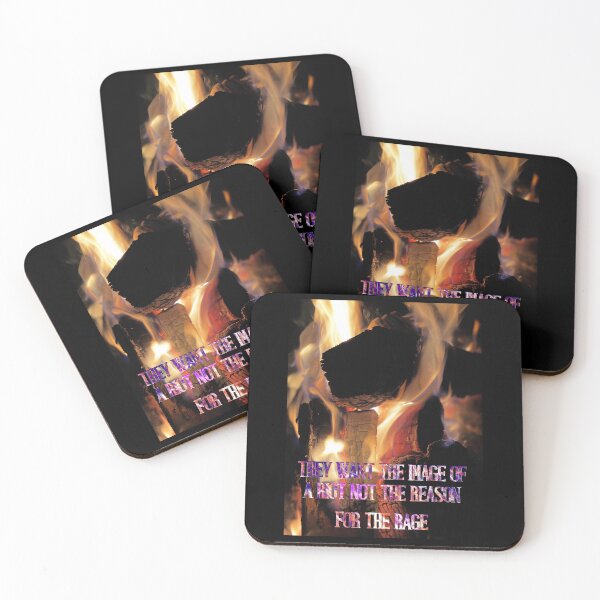 Item preview, They Want the Image of a Riot Not the Reason – Skull in Flames Protest Art Print designed and sold by aadventures.