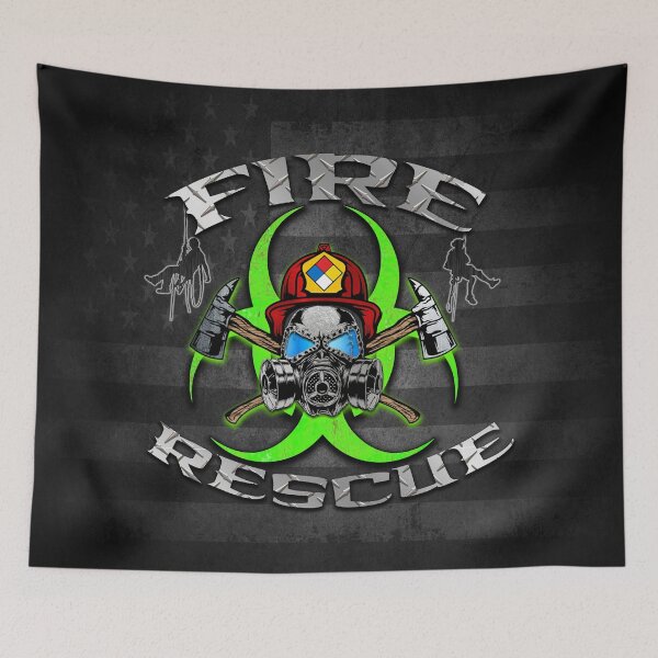 Item preview, Fire Rescue Biohazard Skull – Tactical Firefighter Design designed and sold by artistwill.