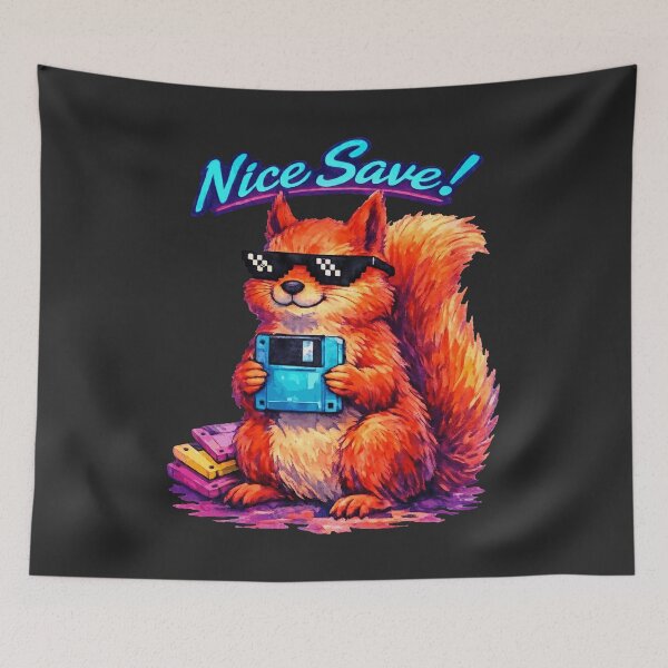 Item preview, Nice Save! - Retro Floppy Disk Squirrel designed and sold by DigitalGlade.