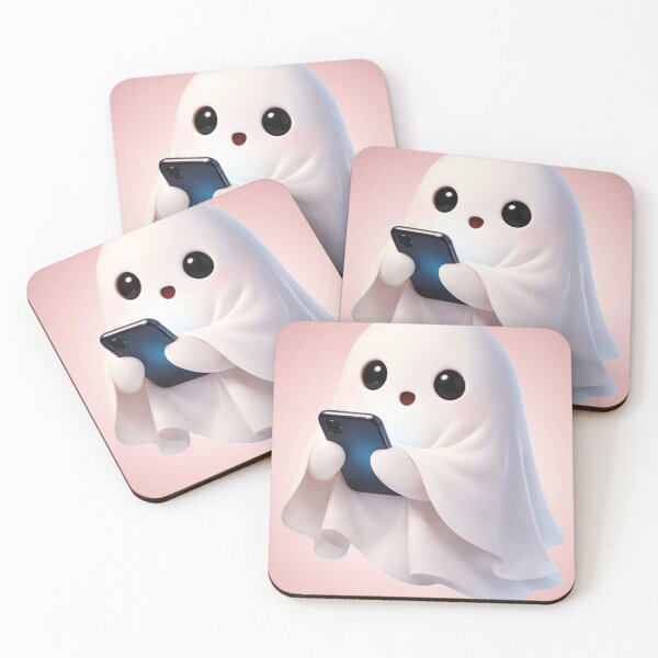 Item preview, Cute white ghost on beach background  designed and sold by Aj dreamwork.