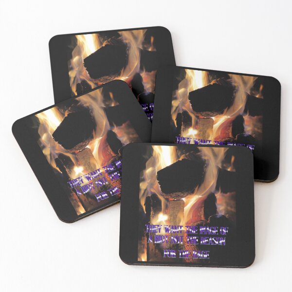 Item preview, They Want the Image of a Riot Not the Reason – Skull in Flames Protest Art Print designed and sold by aadventures.