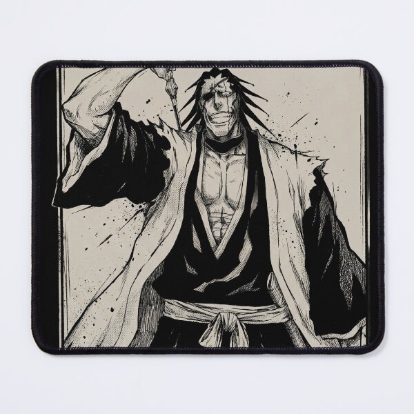 Item preview, Kenpachi Spiky Black Hair Eyepatch Warrior Fan Art – Ragged Haori Berserker Design designed and sold by Senpaiwaves.