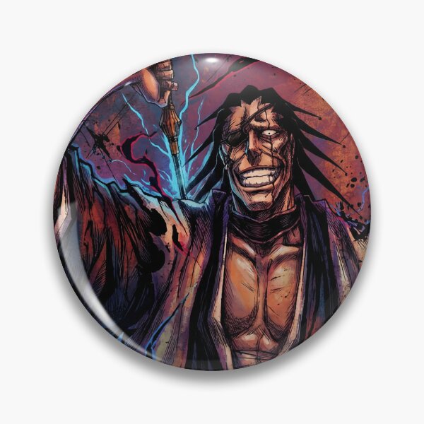 Item preview, Kenpachi Tall Muscular Shinigami Inspired – Bell-Tipped Spikes Scarred Face Art designed and sold by Senpaiwaves.