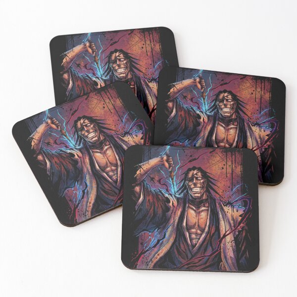 Item preview, Kenpachi Tall Muscular Shinigami Inspired – Bell-Tipped Spikes Scarred Face Art designed and sold by Senpaiwaves.