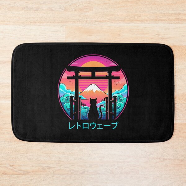 Item preview, Synthwave Mount Fuji Cat - 80s Retrowave Japanese Sunset designed and sold by TheSamuraiCat.