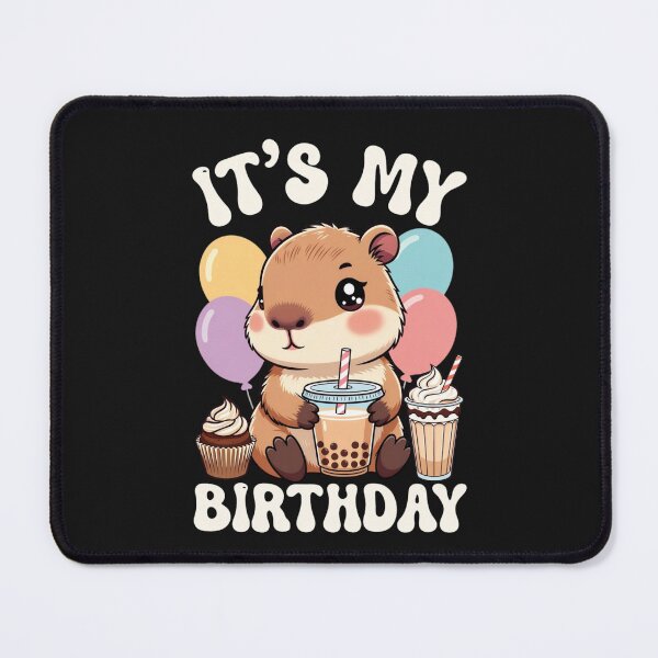 Item preview, It's My Birthday Capybara Boba Celebration designed and sold by GrumpySableye.