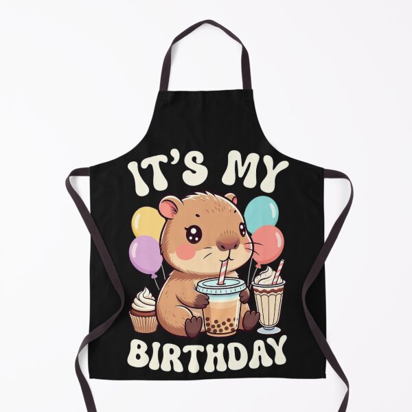 Item preview, It's My Birthday Capybara Bubble Tea Lover Celebration designed and sold by GrumpySableye.
