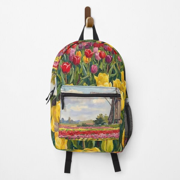 Item preview, Keukenhof Gardens, Netherlands Vintage Oil Painting - Vesper the Black Cat designed and sold by VoidVoyage.