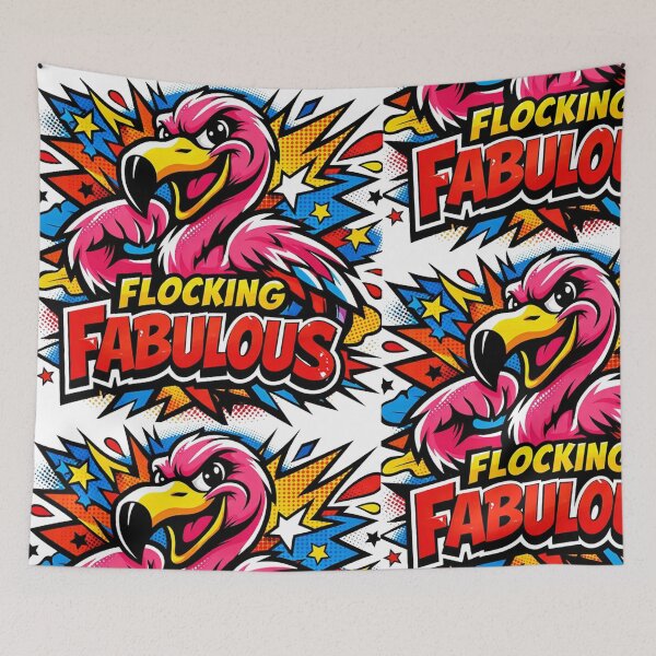 Item preview, Flocking Fabulous Flamingo Pop Art designed and sold by RetroRespect.