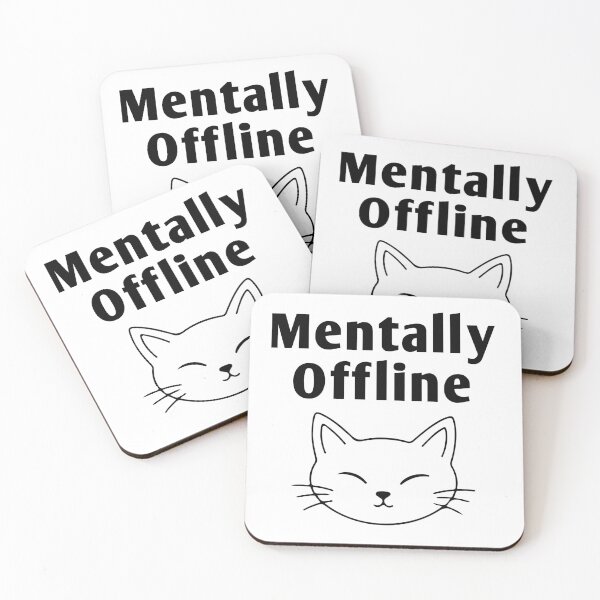 Artikelvorschau, T-Shirt mit Katze für mentale Offline-Fans – Minimalistisches, lustiges Katzen-Design zur Sensibilisierung für psychische Gesundheit entworfen und verkauft von Design-Pro-21.