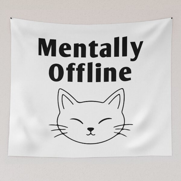 Item preview, Mentally Offline Cat Shirt – Minimalist Mental Health Awareness Funny Cat Design designed and sold by Design-Pro-21.