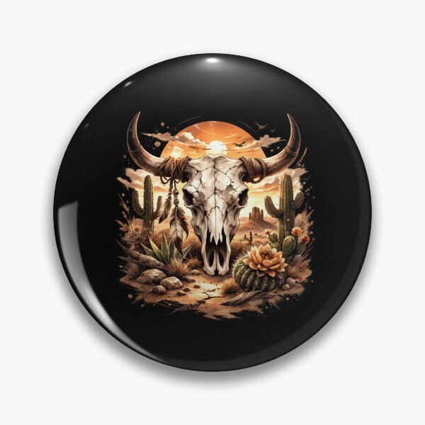 Item preview,  Western Bull Skull Illustration – Desert Cactus Vintage Art designed and sold by Bizertart.