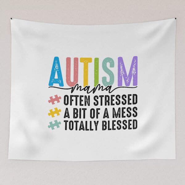 Item preview, Autism Mama Often Stressed A Bit Of A Mess Totally Blessed Autism Awareness Mom Life Parent Support designed and sold by SofenArt.
