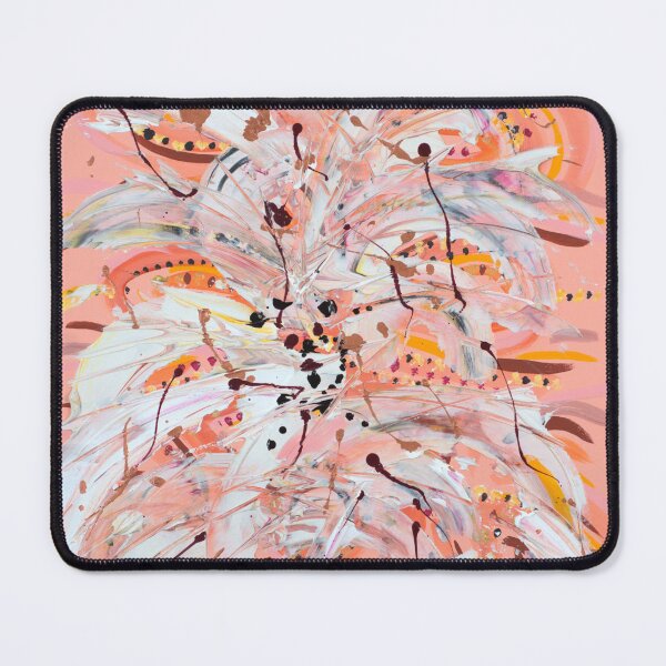 Item preview, Contemporary abstract acrylic painted floral dotty art in pink, terracotta and soft white designed and sold by JoLloyd7.