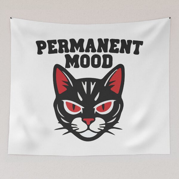 Item preview, Permanent Mood Black Cat Shirt – Funny Grumpy Attitude Cat Meme Design designed and sold by Design-Pro-21.