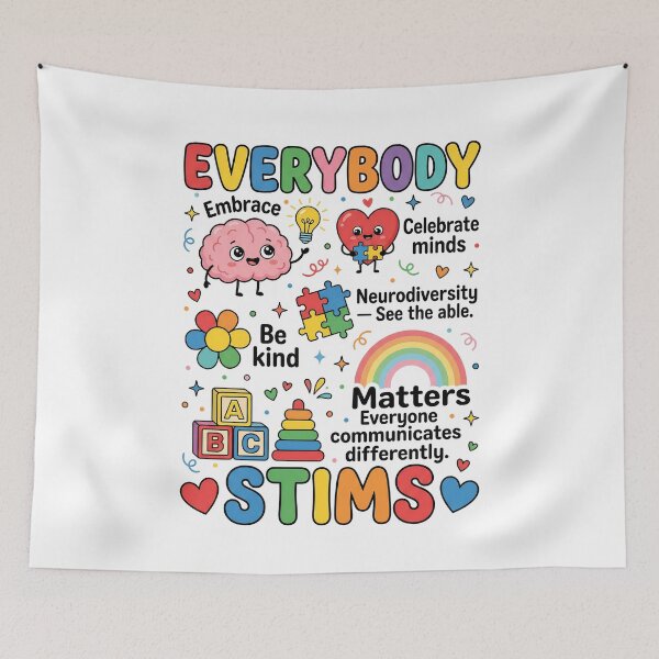 Item preview, Everybody Matters Stims Neurodiversity Autism Acceptance Kindness designed and sold by SofenArt.