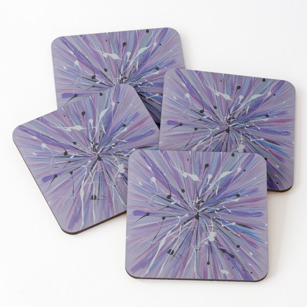 Item preview, Bold abstract cosmic squiggle acrylic painted art in purple, blue and white designed and sold by JoLloyd7.