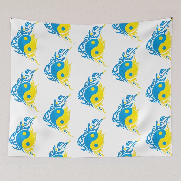 Item preview, Ukraine Ying Yang Symbol – Patriotic Harmony & Tribal Spirit designed and sold by VitalusDesignArtV.
