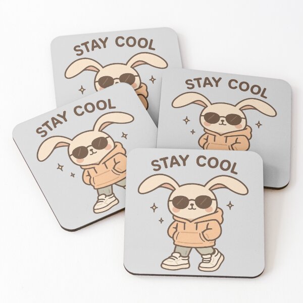 Item preview, Stay Cool Bunny – Kawaii Urban Hoodie Illustration designed and sold by Aloloco.