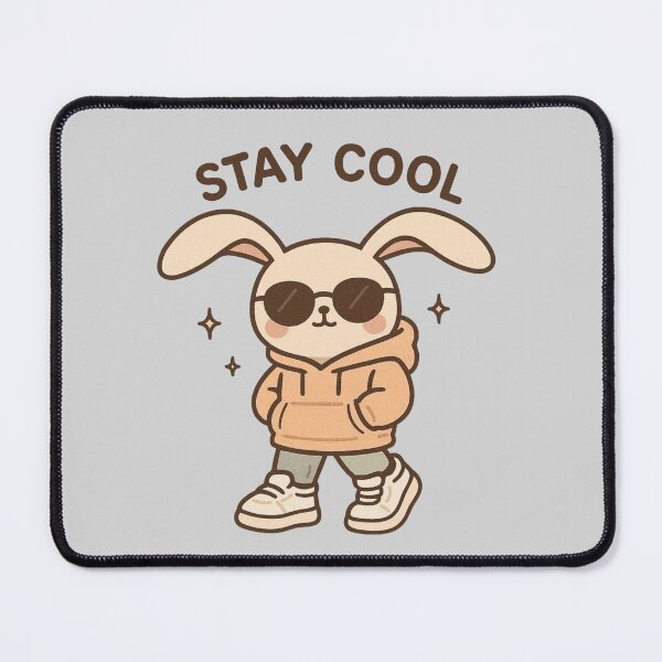 Item preview, Stay Cool Bunny – Kawaii Urban Hoodie Illustration designed and sold by Aloloco.