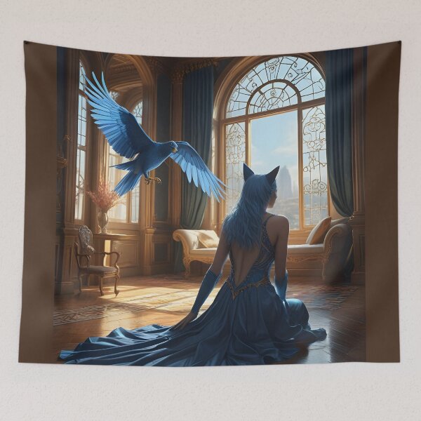 Item preview, A symphony of azure blue and golden shadows designed and sold by KunstGeist.