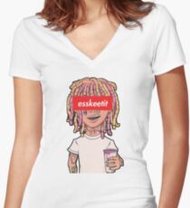 New Lil Pump Esskeetit Merchandise Women's Fitted V-Neck T-Shirt