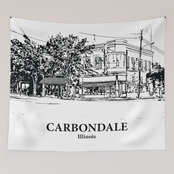 Item preview, Carbondale IL - Ink Cityscape Illustration designed and sold by Lakeric Cityscapes.
