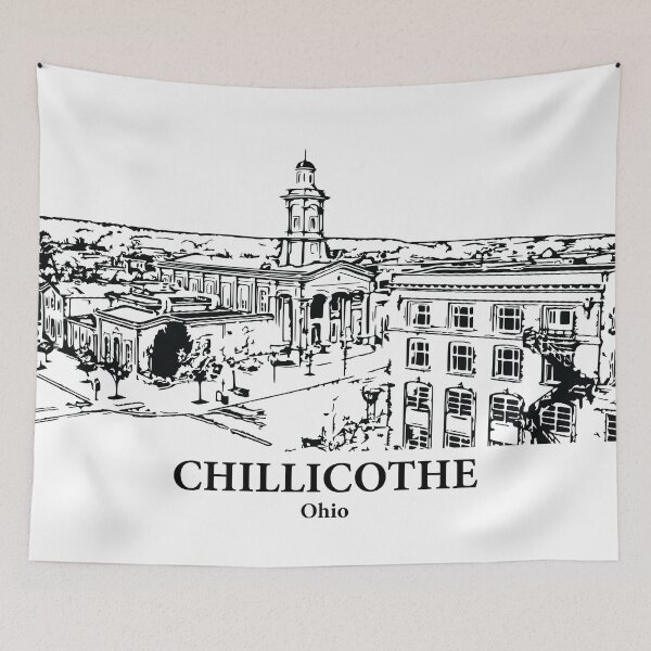 Item preview, Chillicothe OH - Ink Cityscape Illustration designed and sold by Lakeric Cityscapes.