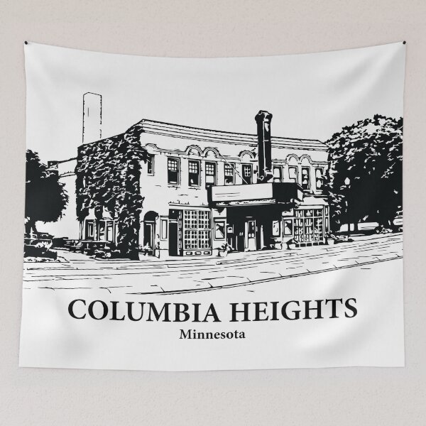 Item preview, Columbia Heights MN - Ink Cityscape Illustration designed and sold by Lakeric Cityscapes.