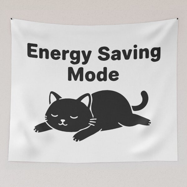 Item preview, Energy Saving Mode Cat Shirt – Funny Sleeping Lazy Cat Meme Design designed and sold by Design-Pro-21.