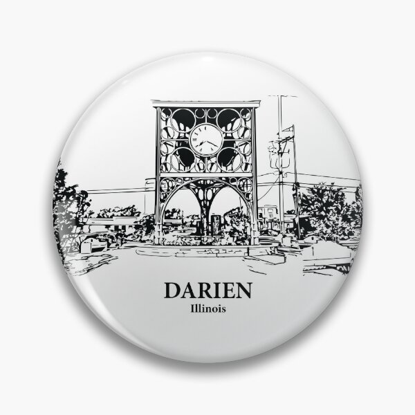 Item preview, Darien IL - Ink Cityscape Illustration designed and sold by Lakeric Cityscapes.
