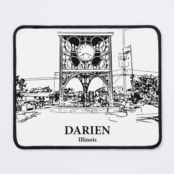 Item preview, Darien IL - Ink Cityscape Illustration designed and sold by Lakeric Cityscapes.