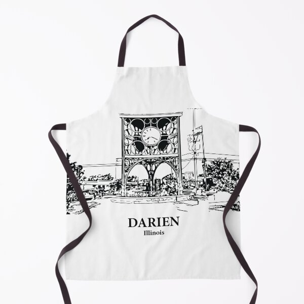 Item preview, Darien IL - Ink Cityscape Illustration designed and sold by Lakeric Cityscapes.