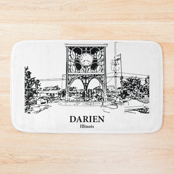 Item preview, Darien IL - Ink Cityscape Illustration designed and sold by Lakeric Cityscapes.
