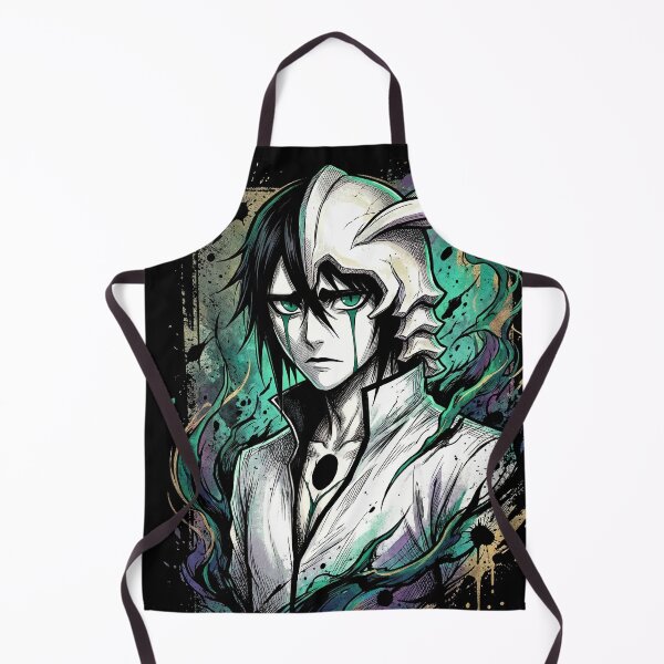 Item preview, Ulquiorra Messy Black Hair Arrancar Fan Art – Green Eyes Teal Lines Melancholic Design designed and sold by Senpaiwaves.