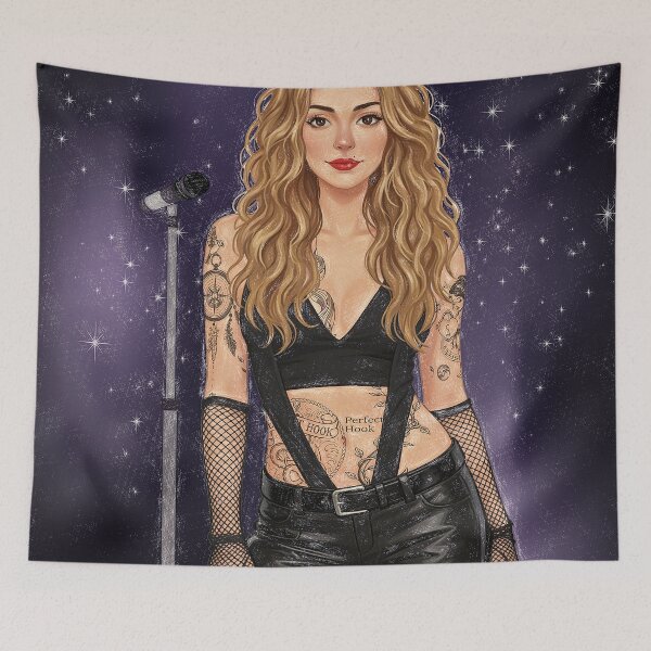 Item preview, Edgy Rockstar Muse with Celestial Tattoos & Retro Aesthetic designed and sold by Hen-C-Art.