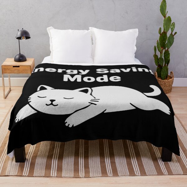 Item preview, Energy Saving Mode Cat Shirt – Minimalist Sleeping Cat Meme Design designed and sold by Design-Pro-21.
