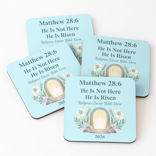 Item preview, Matthew 28:6 He Is Not Here He Is Risen | Religious Easter Bible Verse 2026 designed and sold by Supergrafix07.