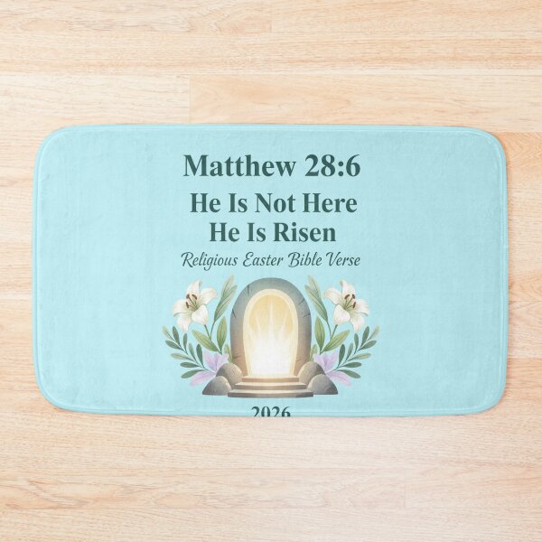 Item preview, Matthew 28:6 He Is Not Here He Is Risen | Religious Easter Bible Verse 2026 designed and sold by Supergrafix07.