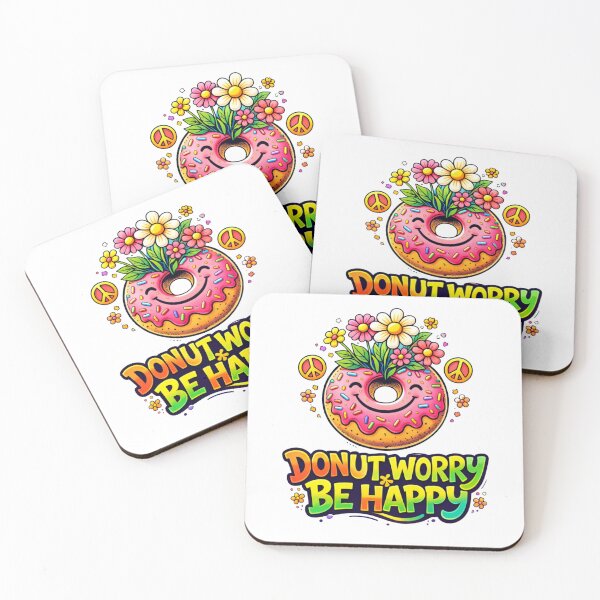 Item preview, Donut Worry Be Happy Floral designed and sold by RetroRespect.