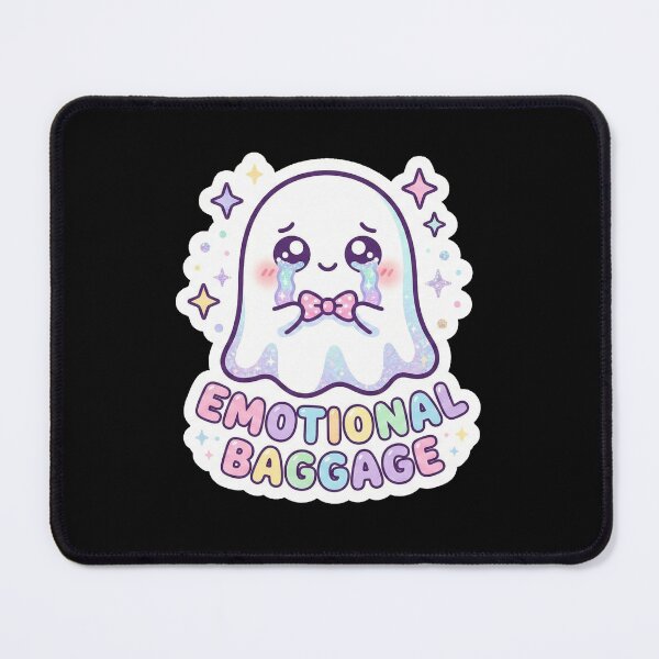 Item preview, "Emotional Baggage" Sad Kawaii Ghost Pastel Goth Meme designed and sold by RiotKida.