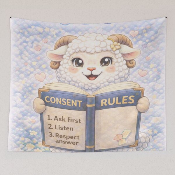 Item preview, Consent Reminder Sheep | Consent Rules CareSheep Parody (Sheepism) designed and sold by Thpoar.