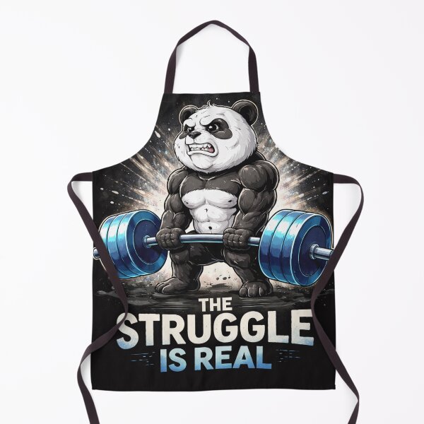 Item preview, The Struggle Is Real Gym Panda – Funny Bodybuilding Panda Workout T-Shirt Design designed and sold by snaperos.