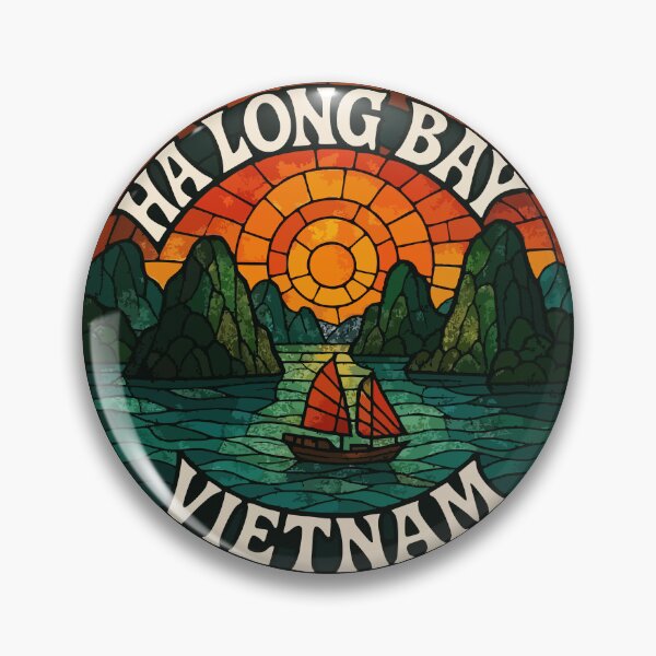 Item preview, Ha Long Bay Retro Stained Glass Art Travel designed and sold by TomFrontierArt.