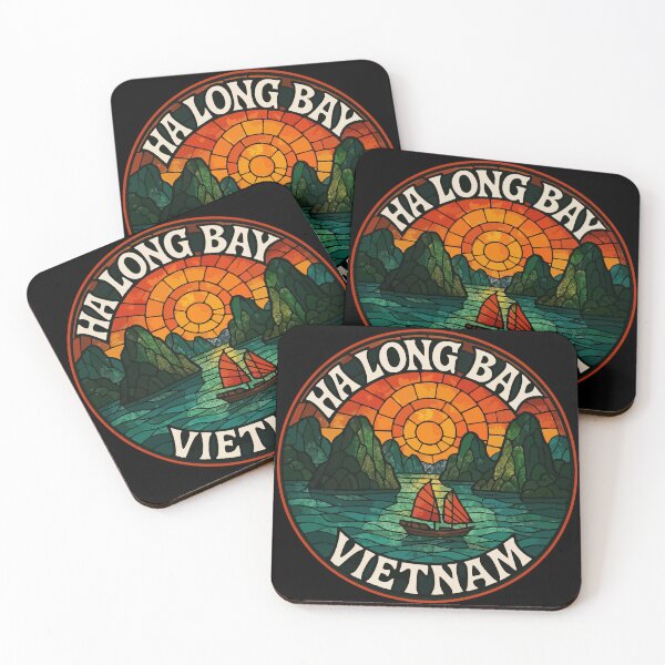 Item preview, Ha Long Bay Retro Stained Glass Art Travel designed and sold by TomFrontierArt.