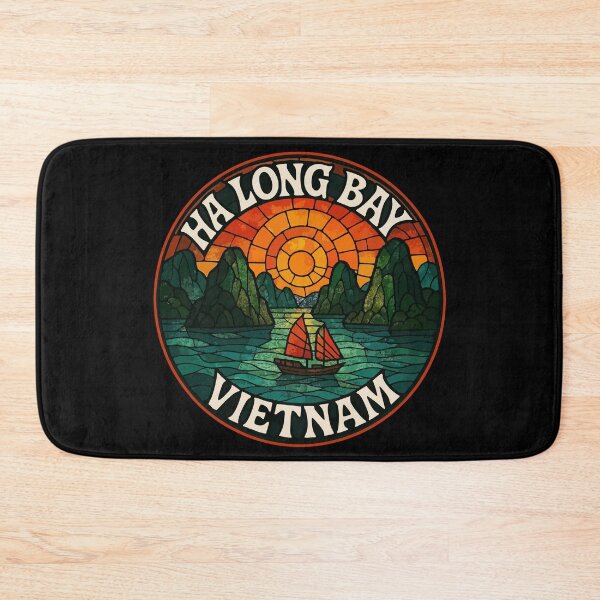 Item preview, Ha Long Bay Retro Stained Glass Art Travel designed and sold by TomFrontierArt.