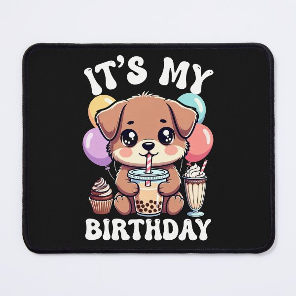 Item preview, It's My Birthday Puppy Dog Boba Bubble Tea Celebration designed and sold by GrumpySableye.